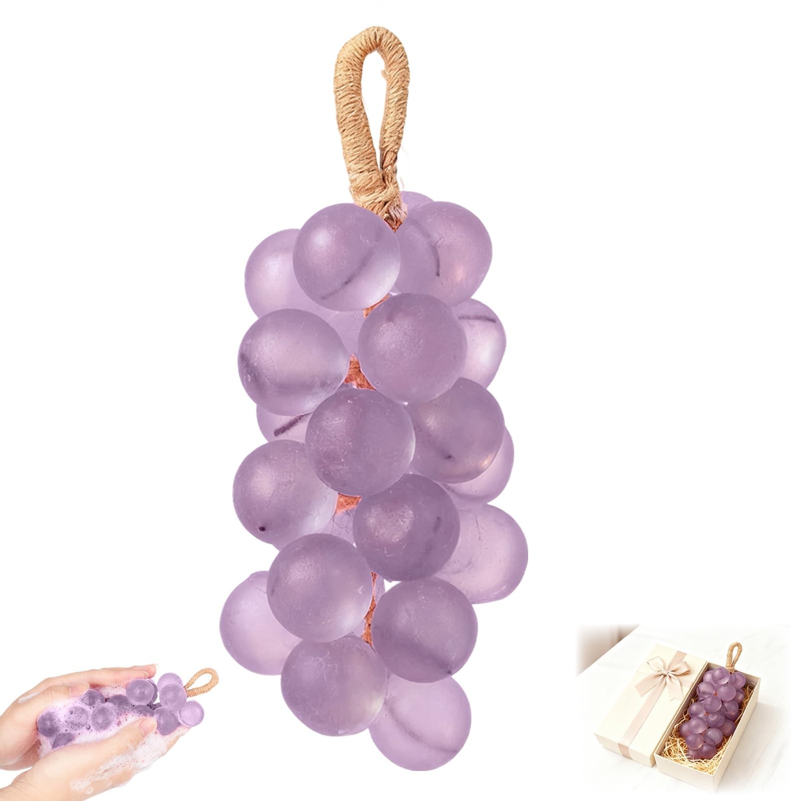 HDFDREO Grape Soap,Grape Soap On A Rope,Handmade 1 Fl Oz (Pack of 1), Purple