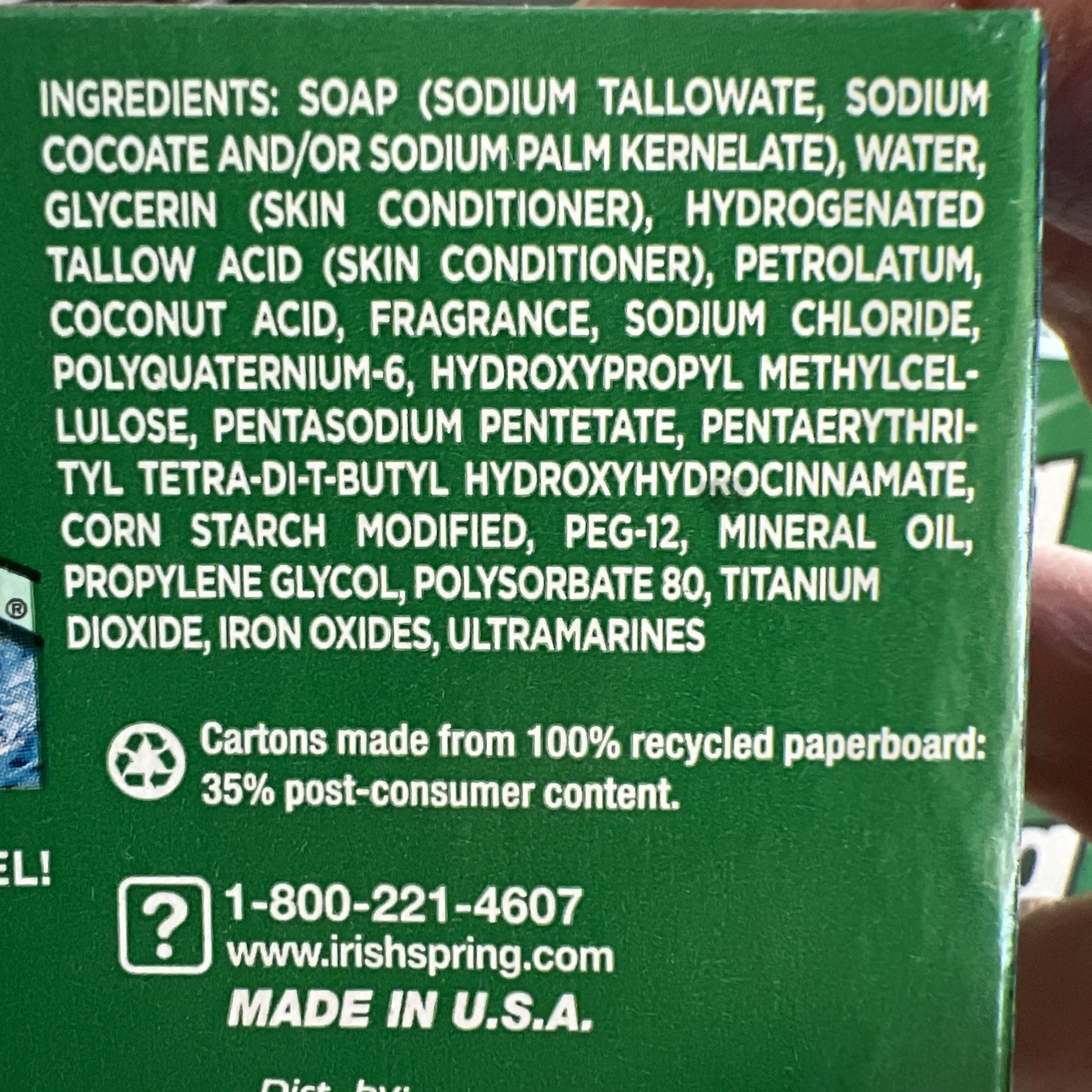 9 Irish Spring Bar Soaps Moisture Blast Deodorant 4 Oz Original No Flax Seed NOS