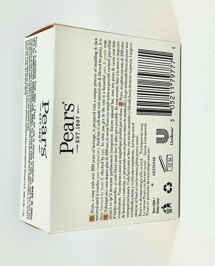 Pears Transparent Glycerin Soap Bars Gentle Care 3.5 Oz 100g Bar Each NEW SEALED