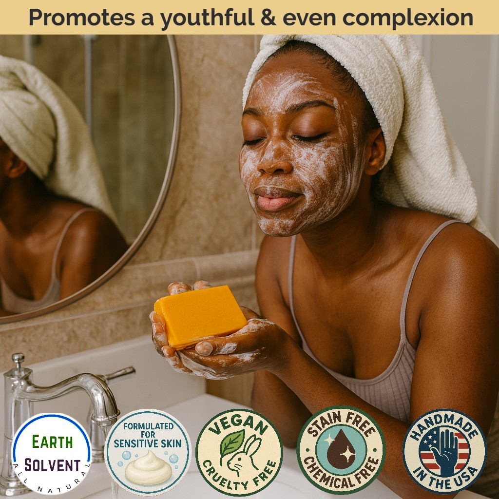 Turmeric Soap Skin Brightening Dark Spots Lightening Acne Turmeric UNSCENTED 5oz