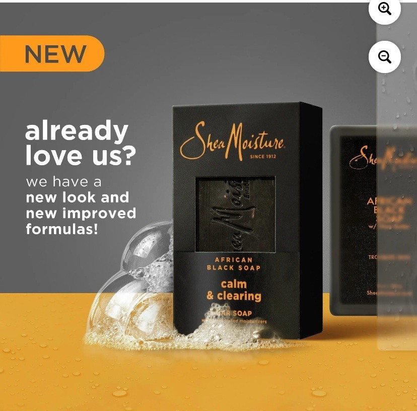 (2) SheaMoisture Plant-based African Black Soap Calm&Clearing Bar Soap 8oz/227g
