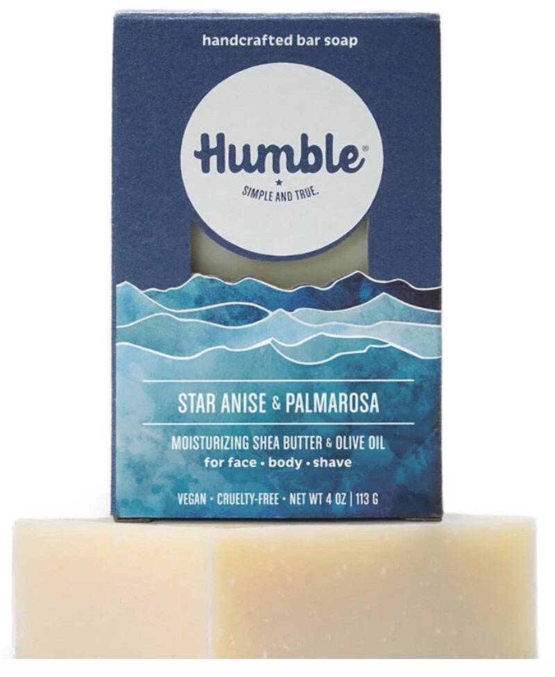 HUMBLE~STAR ANISE & PALMAROSA~MOISTURIZING SHEA BUTTER & OLIVE OIL~SOAP BAR 4OZ.