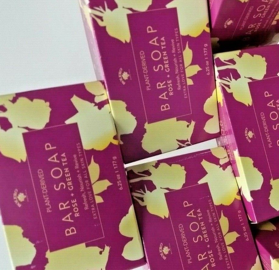 LOT 6 x Large Bolero Plant Derived ROSE + GREEN TEA Bar Soap Bath 6.25oz Revive