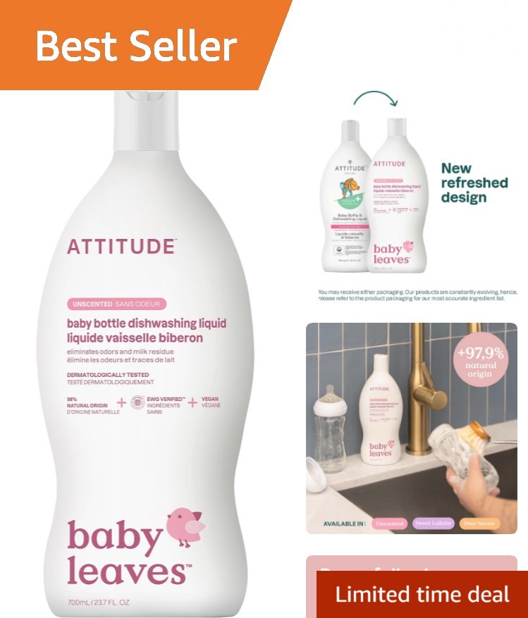 , Fragrance-Free Baby Bottle & Dish Soap – 23.7 Fl Oz – Eco-Friendly