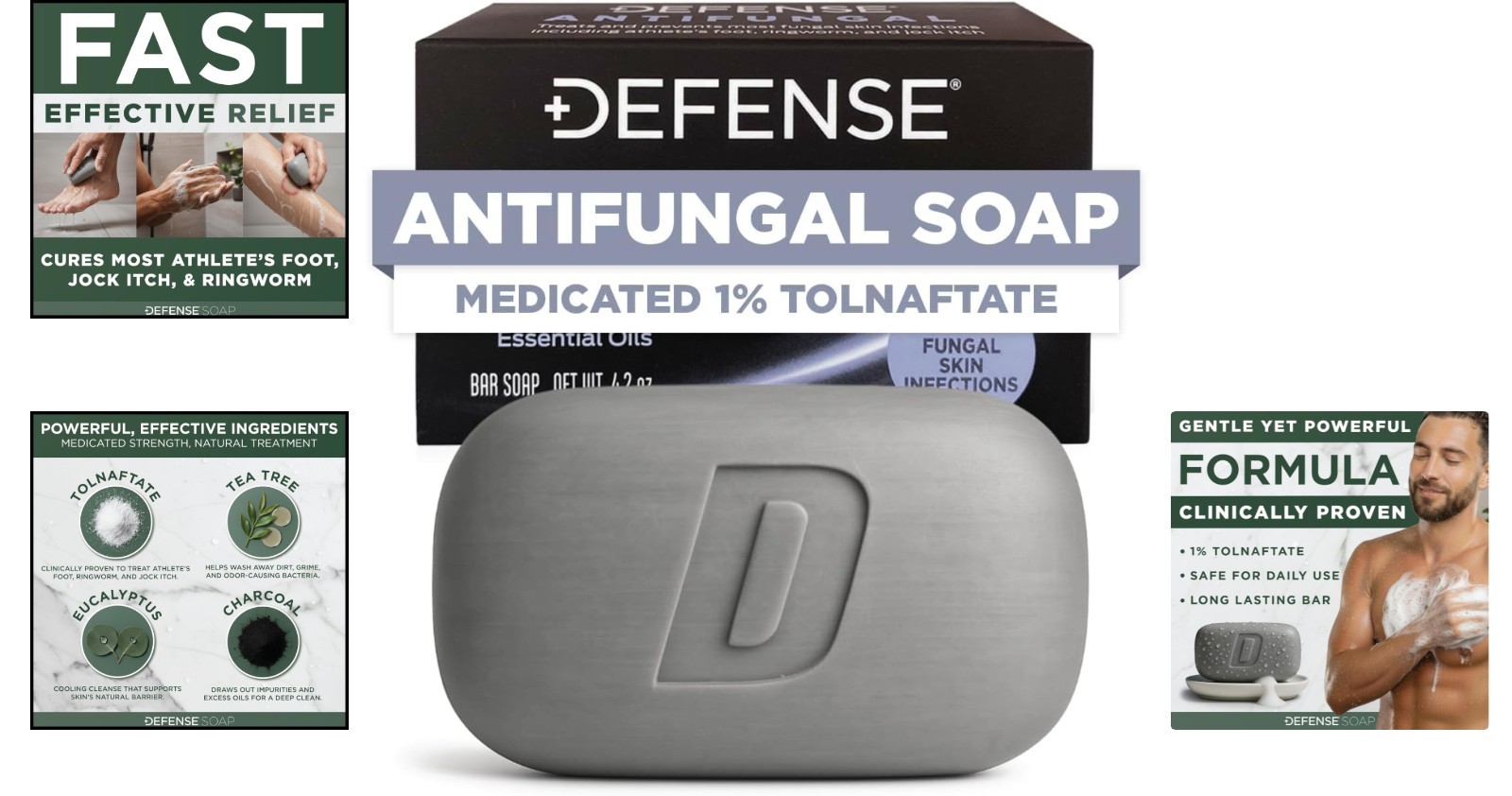 Medicated Defense Antifungal Soap – 4.2oz Bar for Athlete’s Foot & Skin Health