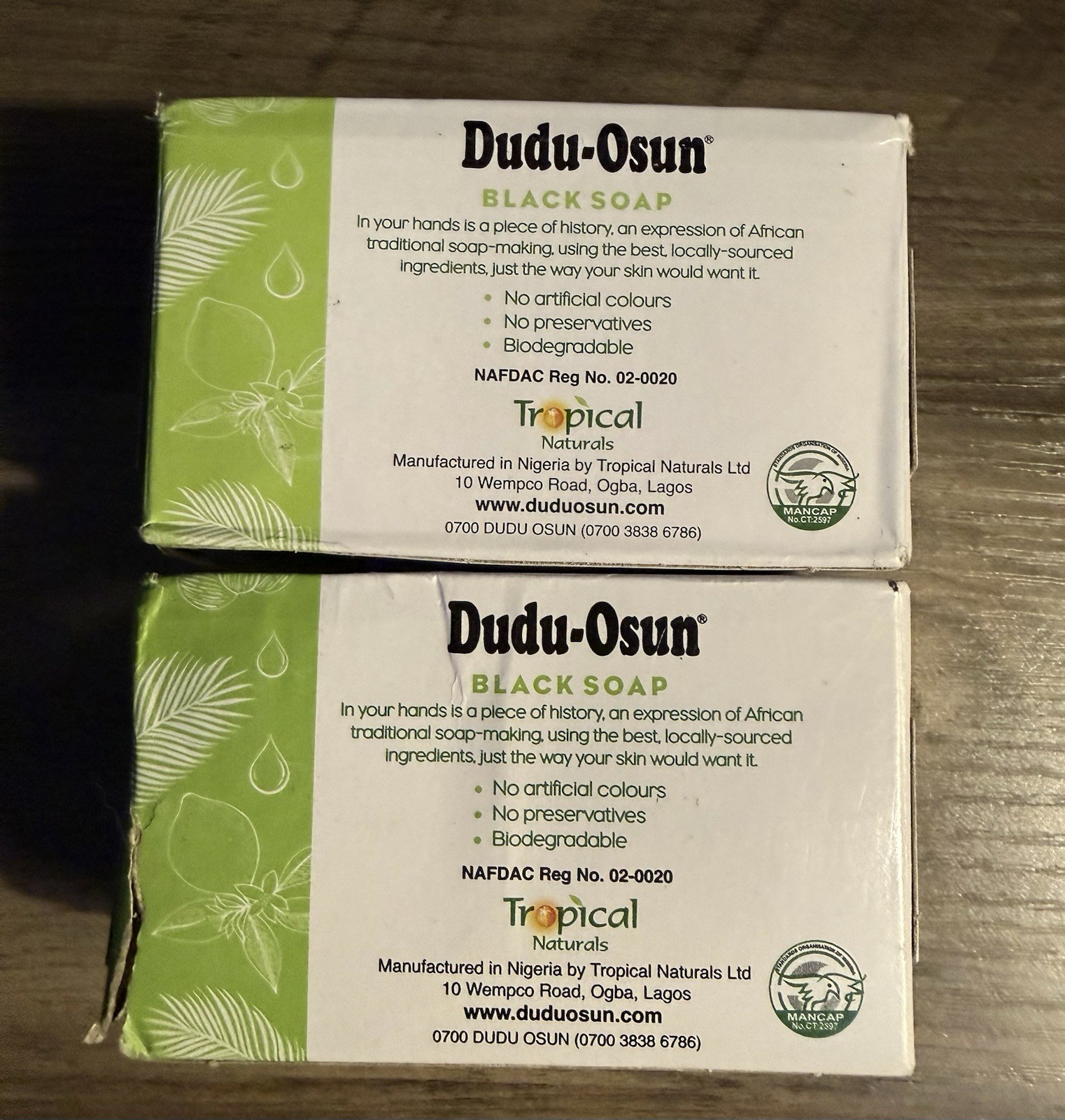 Dudu Osun Black Soap Pure Ingredients US Ship, Original, 150g (Pack of 2)