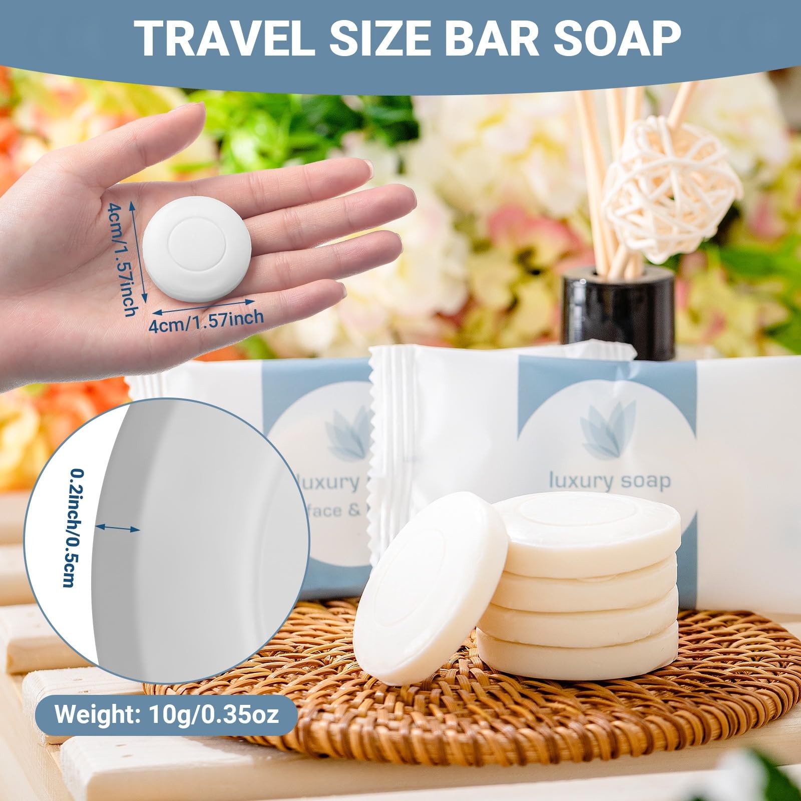 Mini Bar Soap 600 Pcs 0.35oz Individually Wrapped Bulk Hotel Guest Kacctyen