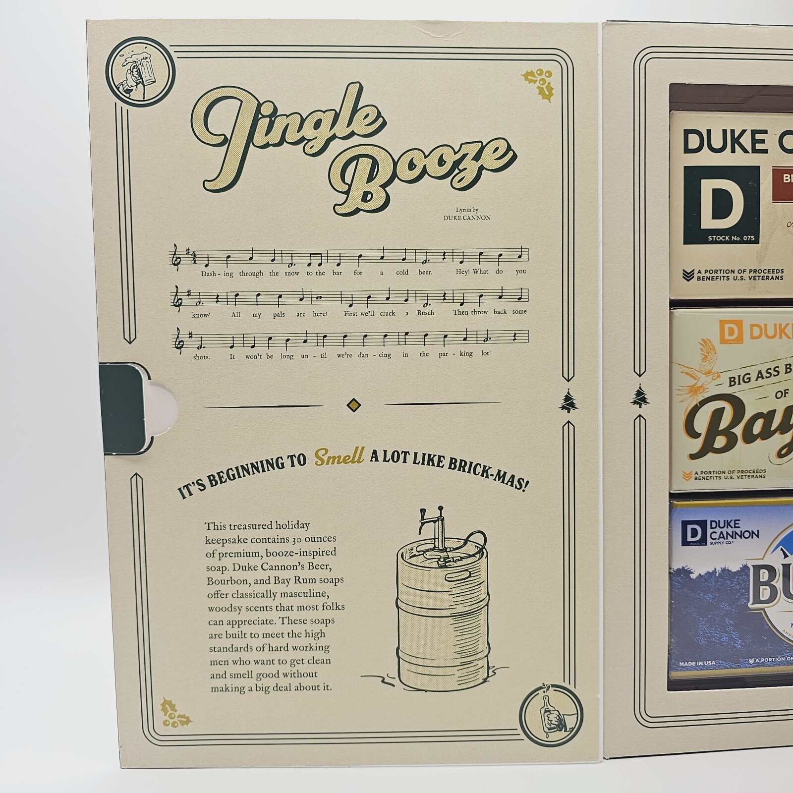 Duke Cannon Jingle Booze Soap 3 bars Beer and Bourbon