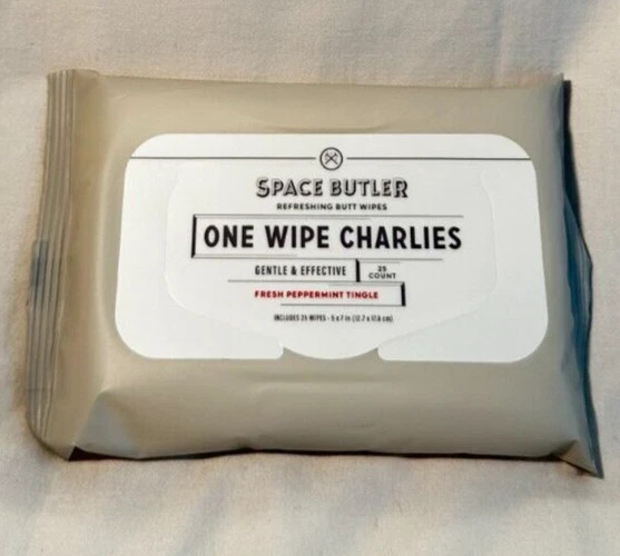 One Wipe Charlies DSC Refreshing Butt Wipes 2 Packs Of 25 Ea Fresh Peppermint