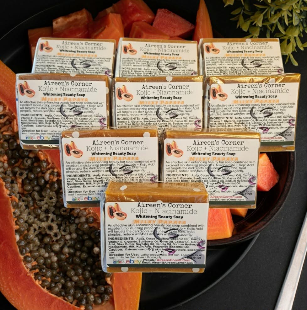 1 Milky Papaya Whitening Beauty Soap w/ Kojic Powder & Niacinamide B3