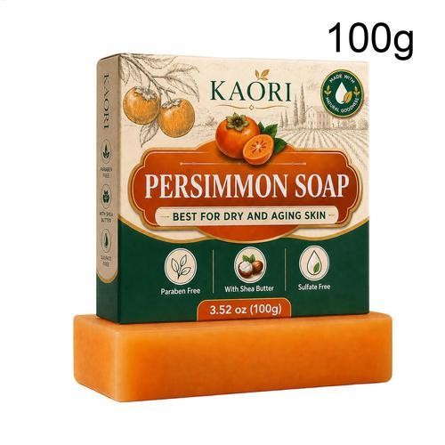 Persimmon Soap Green Tea Extract For Dry Aging Skin Unisex 1pc