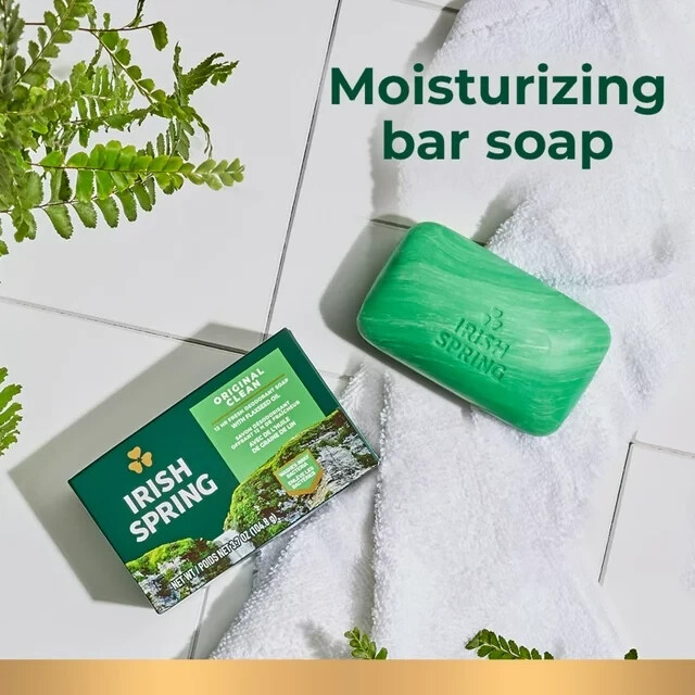 Irish Spring Original Deodrant Soap Unisex Soap, 3.75 Oz Bars, 8-Count