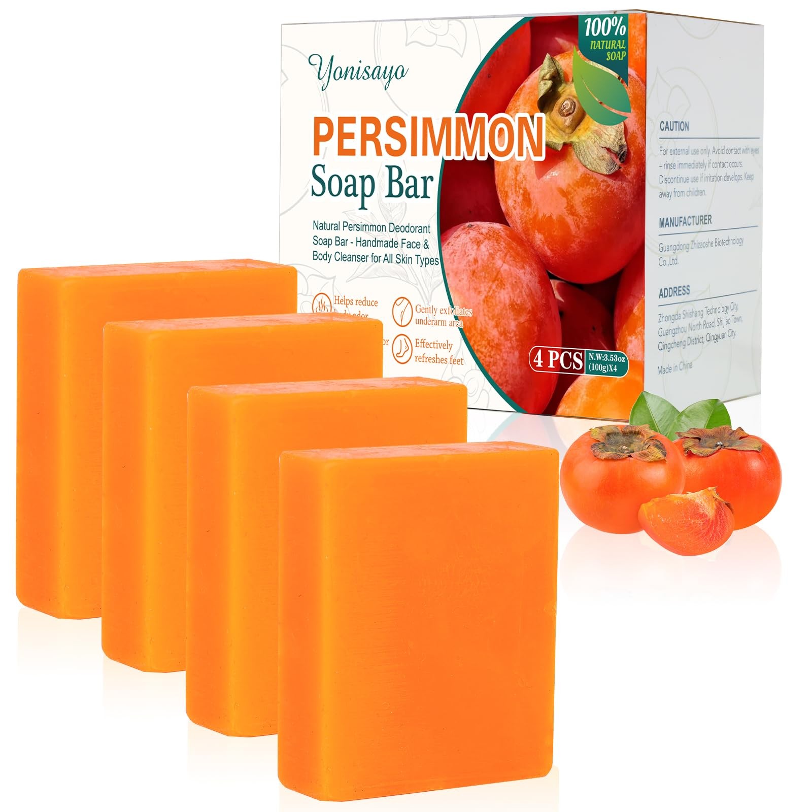 yonisayo Persimmon Soap 3.55oz Pack of 4
