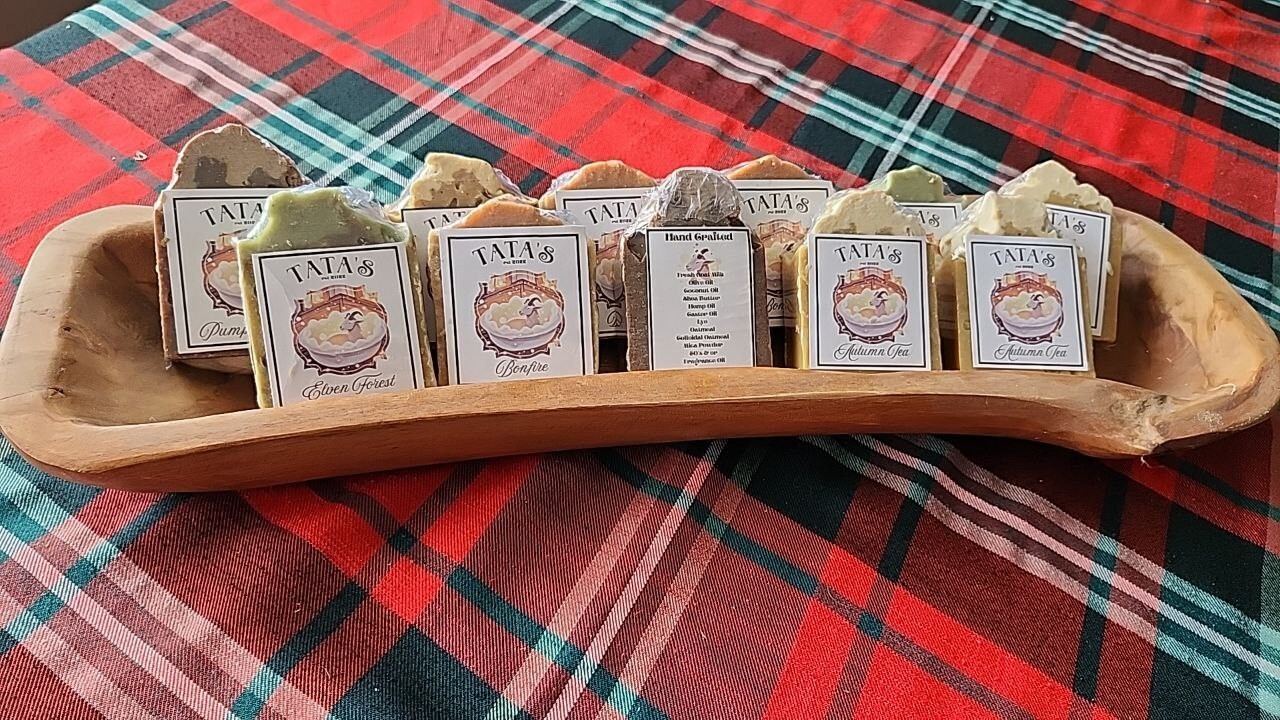 Tatas Handmade Goat Milk Soap Hemp Shea Oatmeal Tallow Quick Ship! 4.7-5oz Bars