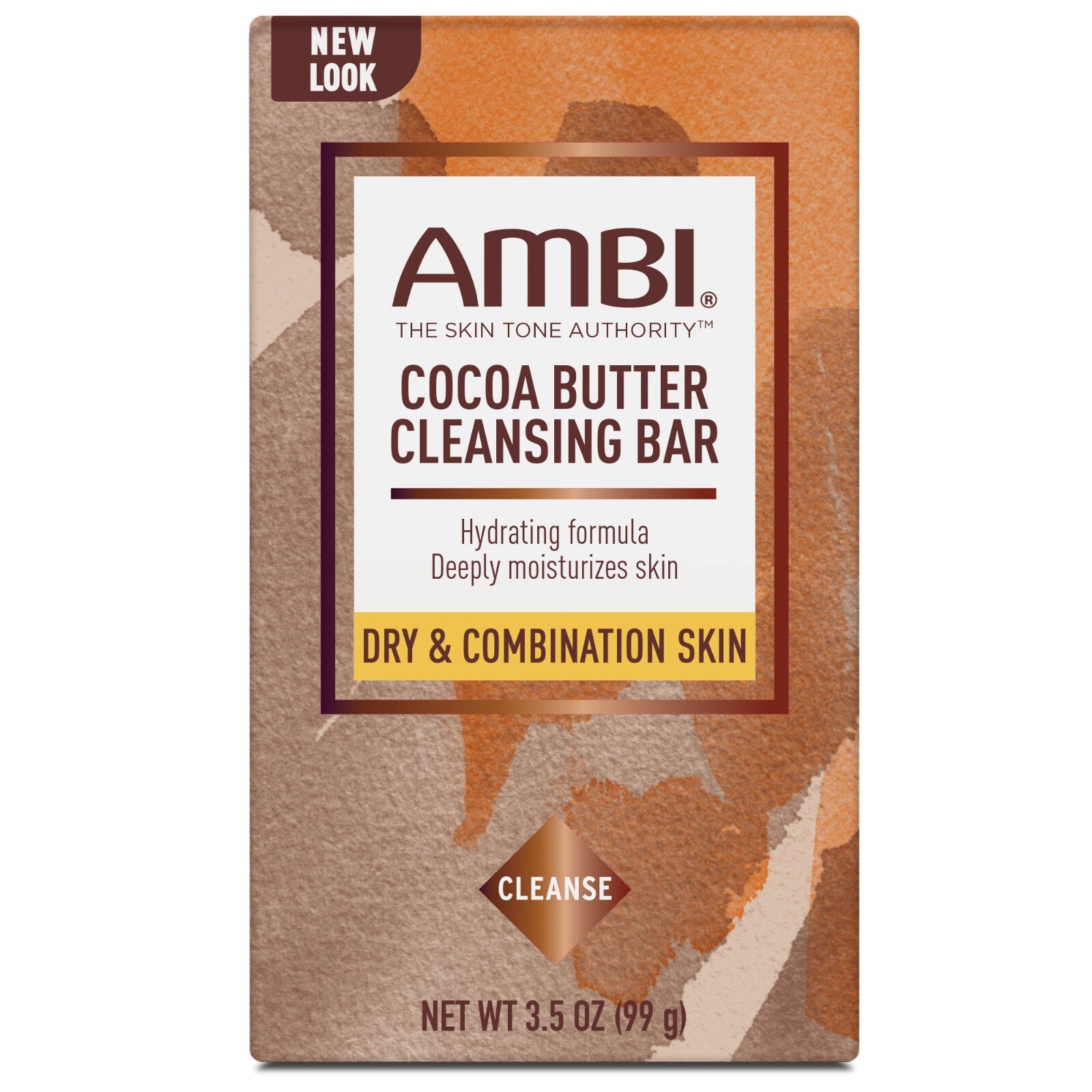 AMBI Complexion Cleansing Bar, Black Soap, Cocoa Butter Cleansing Bar 3.5 OZ