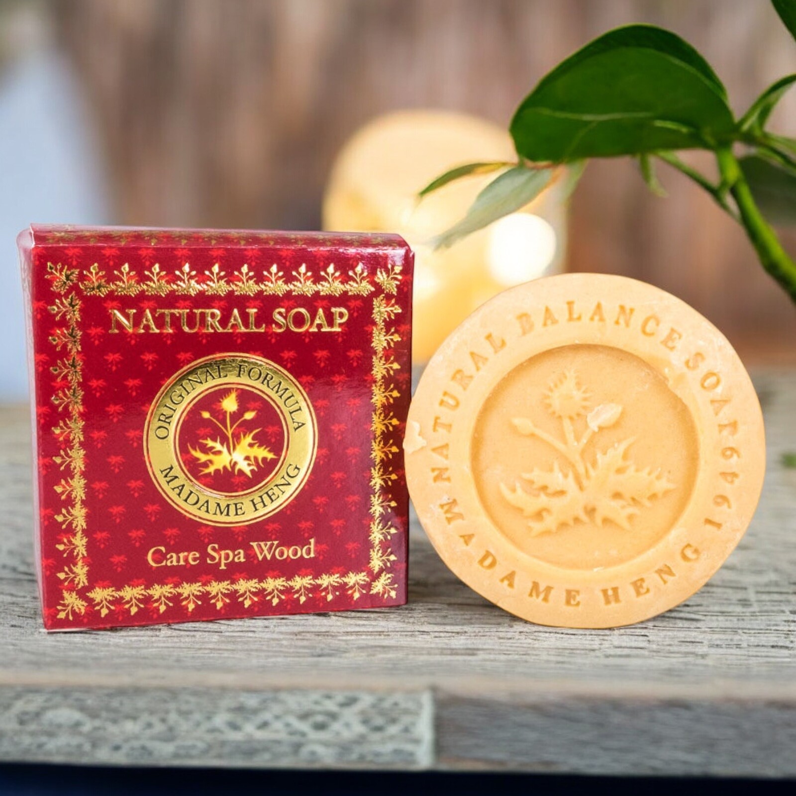 Natural Soap Care Spa Madame Heng Wood Set 3Barsx150g Herbal Aroma Scent Fresh