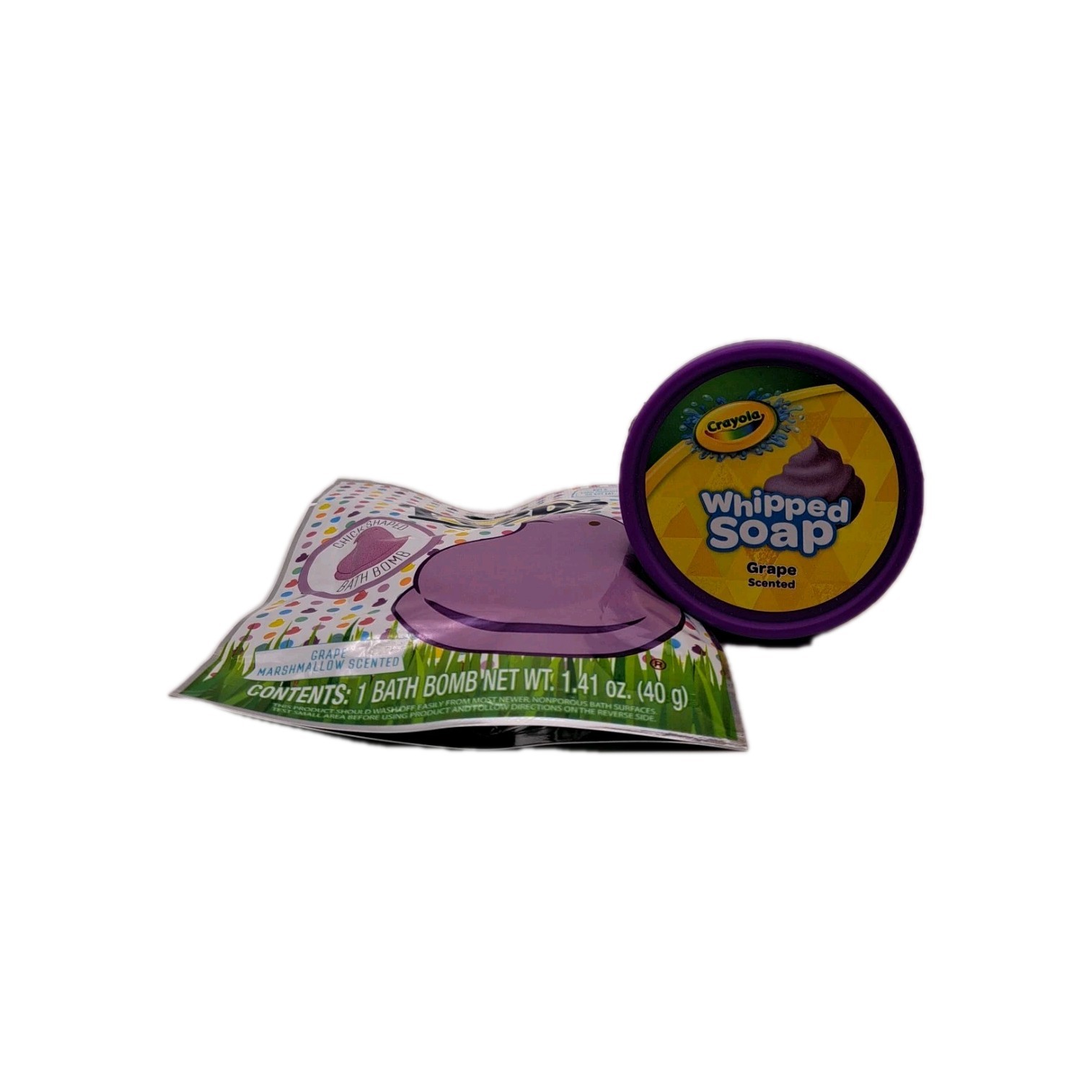 Crayola Whipped Soap 2.82oz.Grape Body Wash + 1 Peeps Bath Chicken Shape