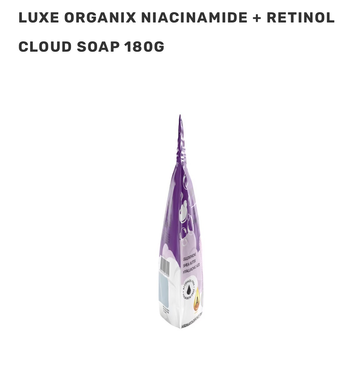Luxe Organix Niacinamide + Retinol Cloud Soap 3x 80g (Eco Bundle Pack)