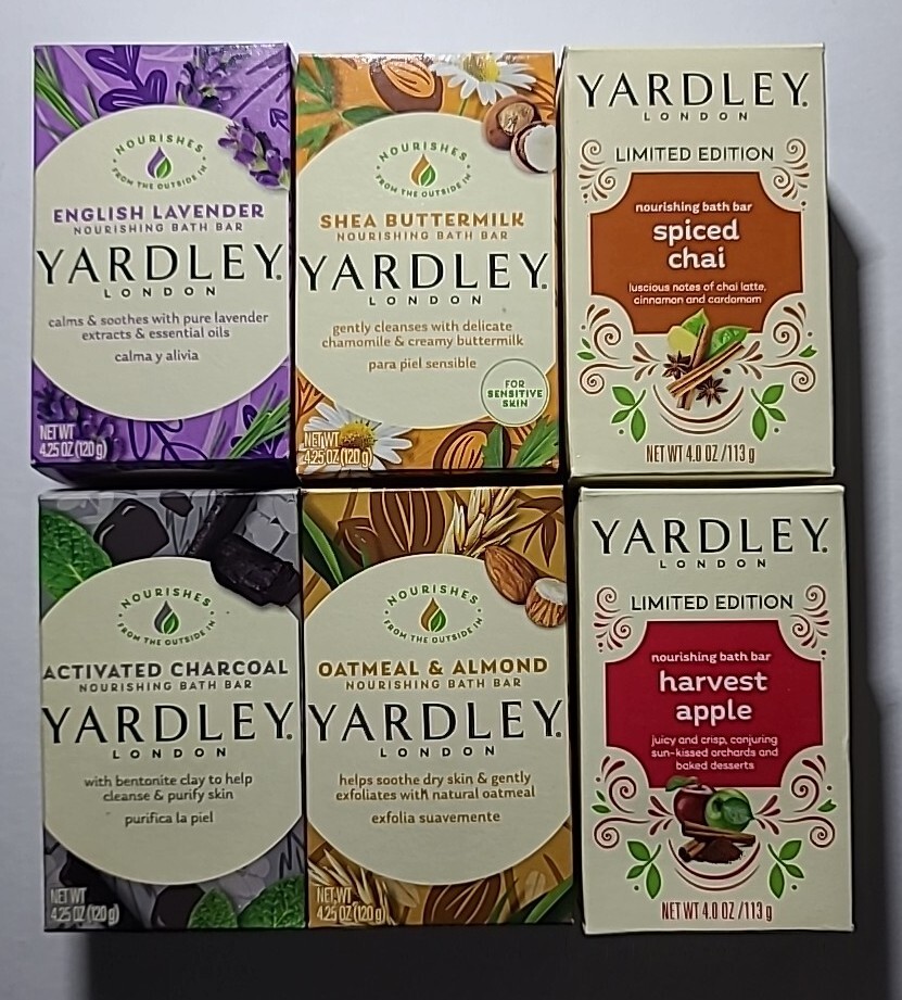 S12*BRAND NEW*6 PCs SET Yardley Bar Soaps