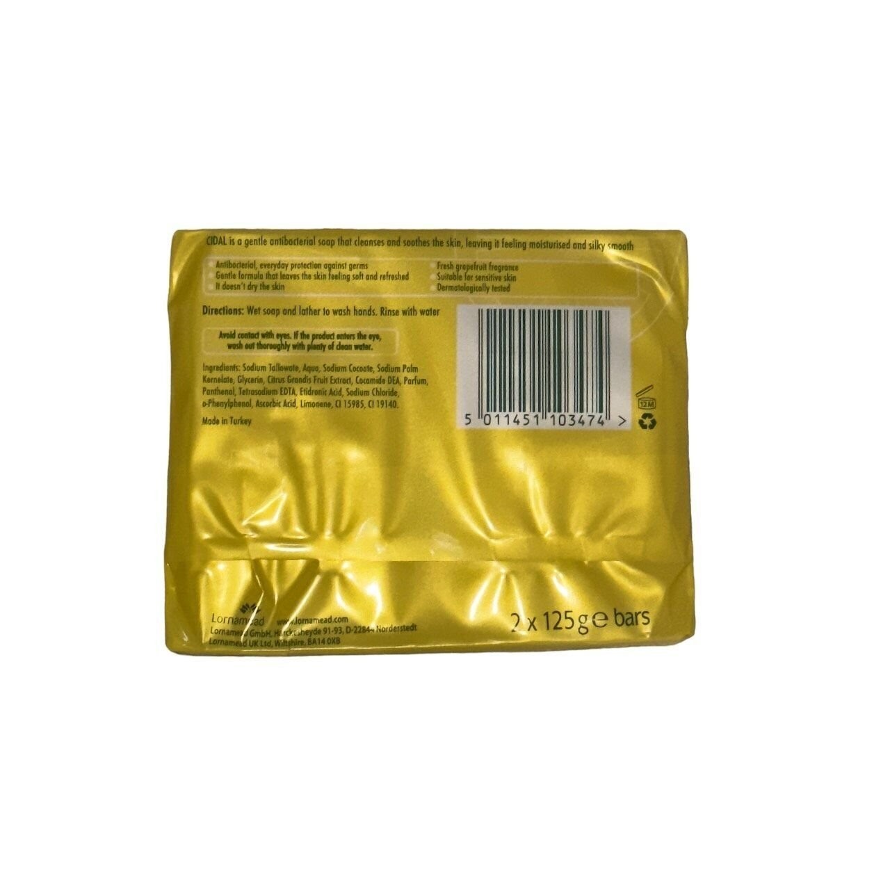 Cidal 250g Natural Antibacterial Soap – Pack of 2
