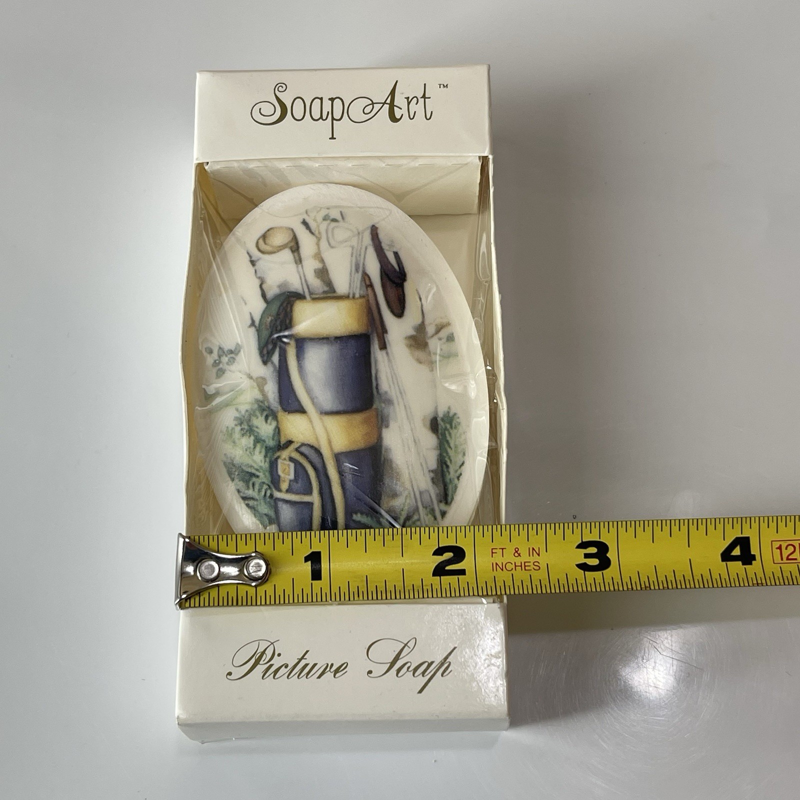 Vintage Soap Art Golf Theme Picture Soap Bar New In Box Retro Bathroom Decor