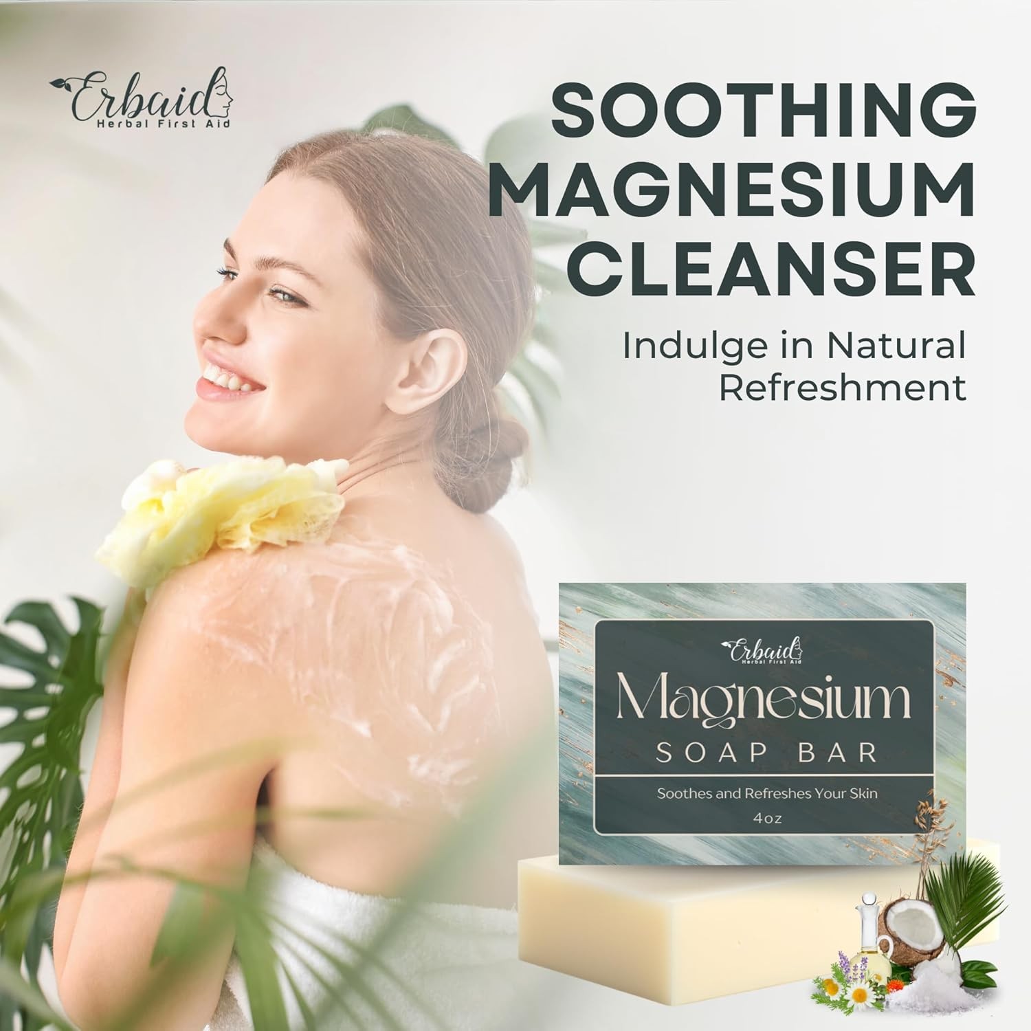 Dead Sea Magnesium Soap Bar – Deep Cleansing, Body Soap for Dry Itchy and All