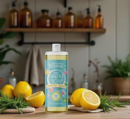 Castile Liquid Soap Refill 32oz Lemon Sage 2 Pack – Multi-Purpose Natural