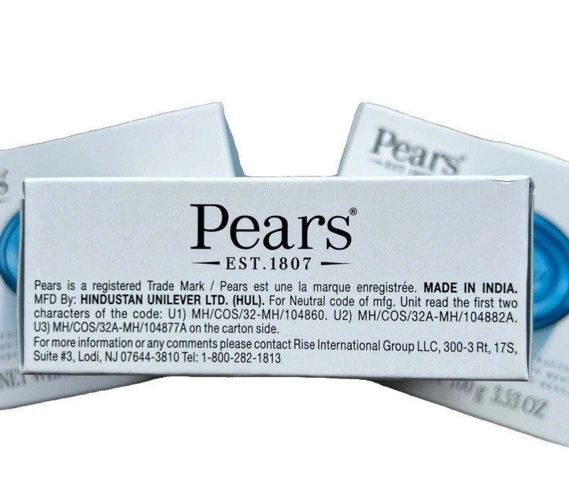 Pears Transparent Glycerin Bar Soap 3.53 Oz Pack of 2 (Blue Color)