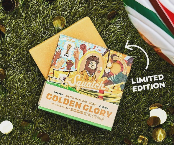 NEW SCENT!! 2 PACK Dr Squatch GOLDEN GLORY FIFA WORLD CUP Limited Edition Bar!