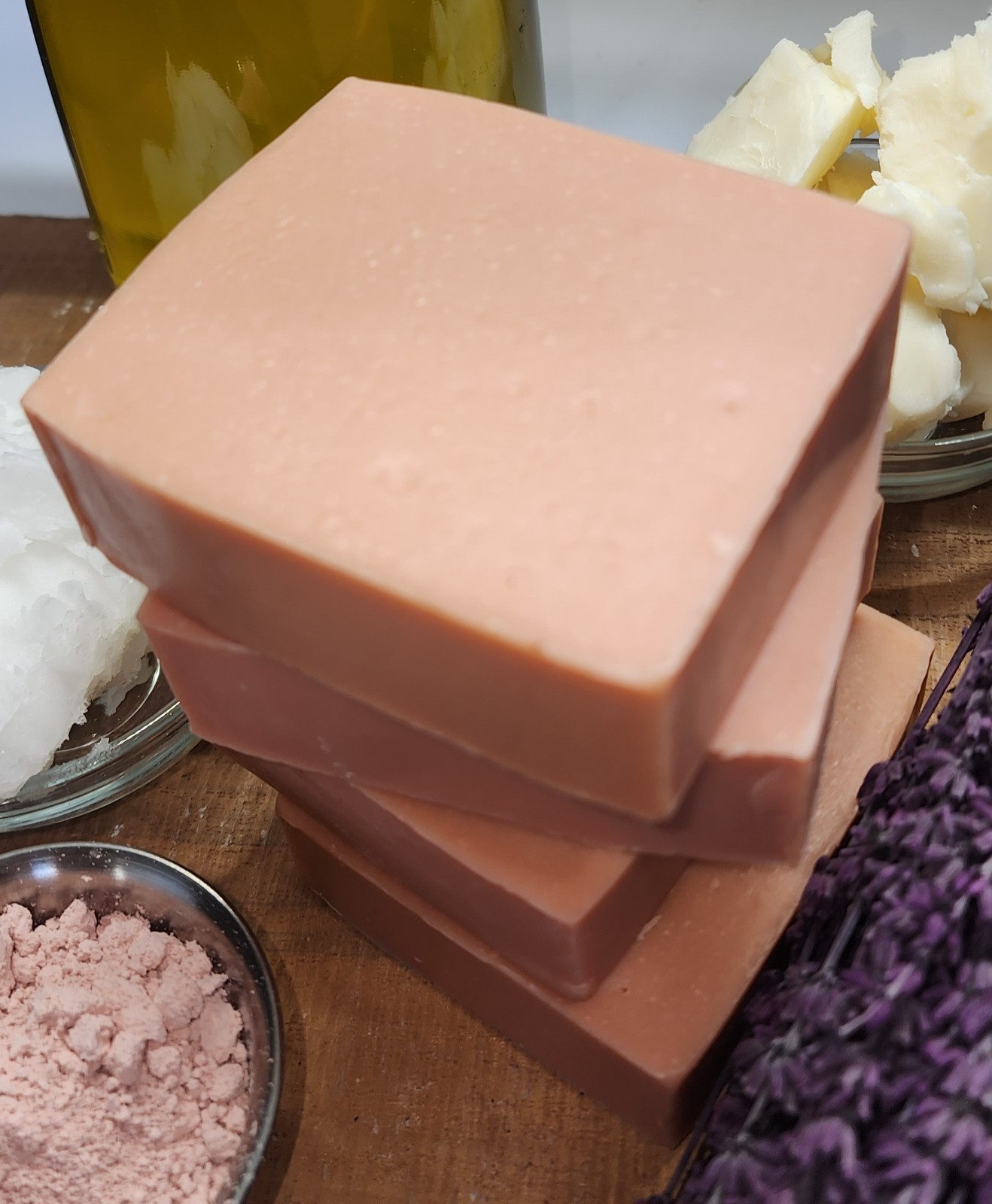 Shea Butter Moisturizing Lavender Soap 6 bars, made with organic oils