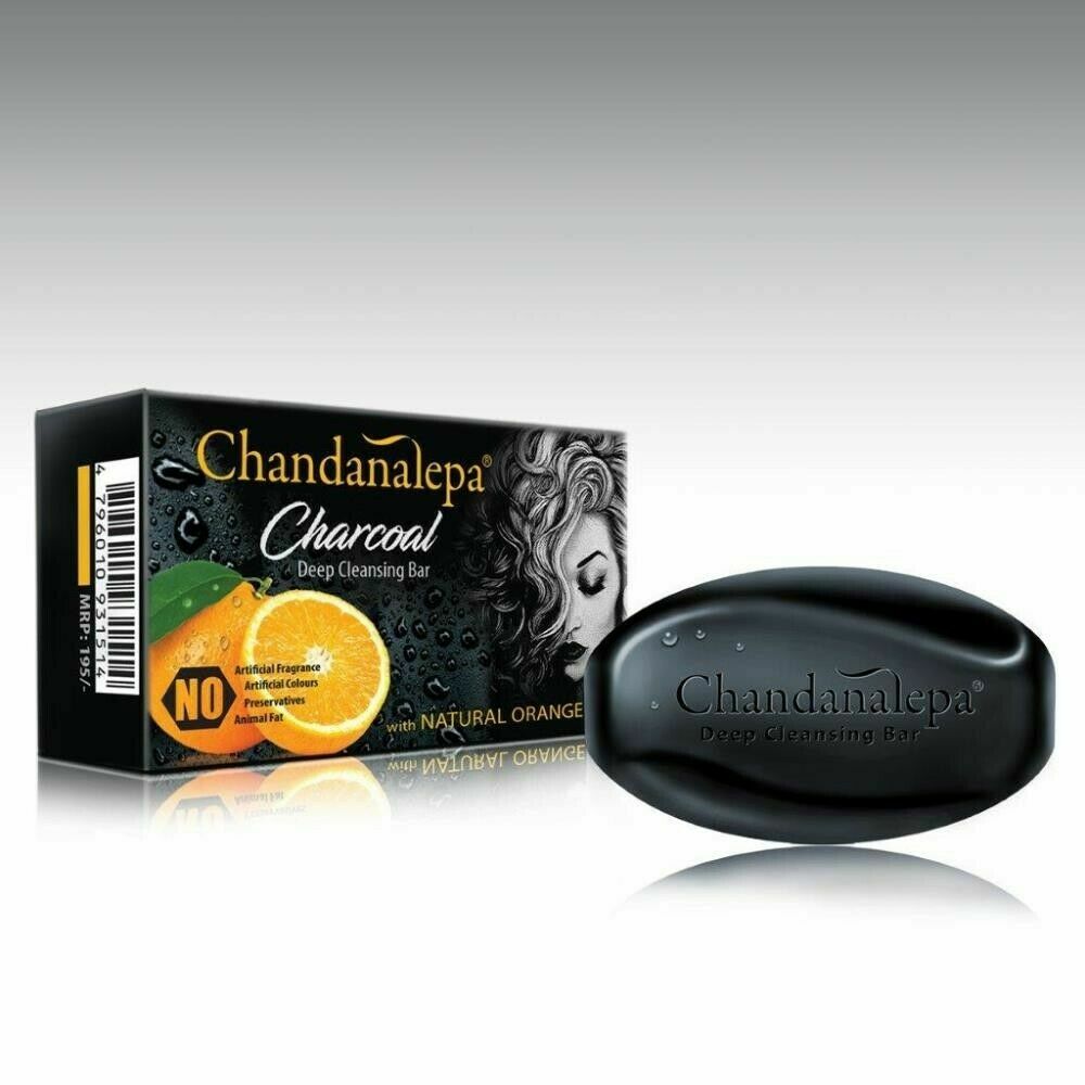 CHANDANALEPA Charcoal Herbal Soap Deep Cleansing Ayurveda Health Beauty Care