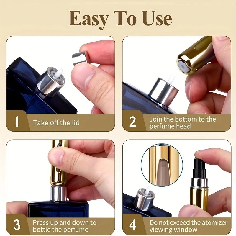 5Pcs Mini Travel Perfume Atomizer Bottle Spray Pump Case Refillable Portable US