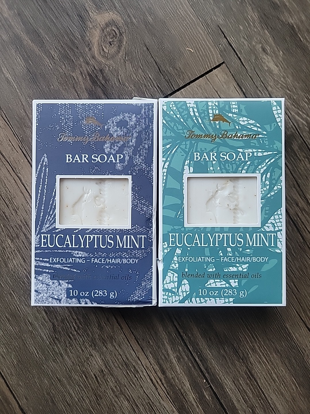 2 Tommy Bahama ~ Eucalyptus Mint Exfoliating Bar Soap Face Hair Body 10 oz NEW
