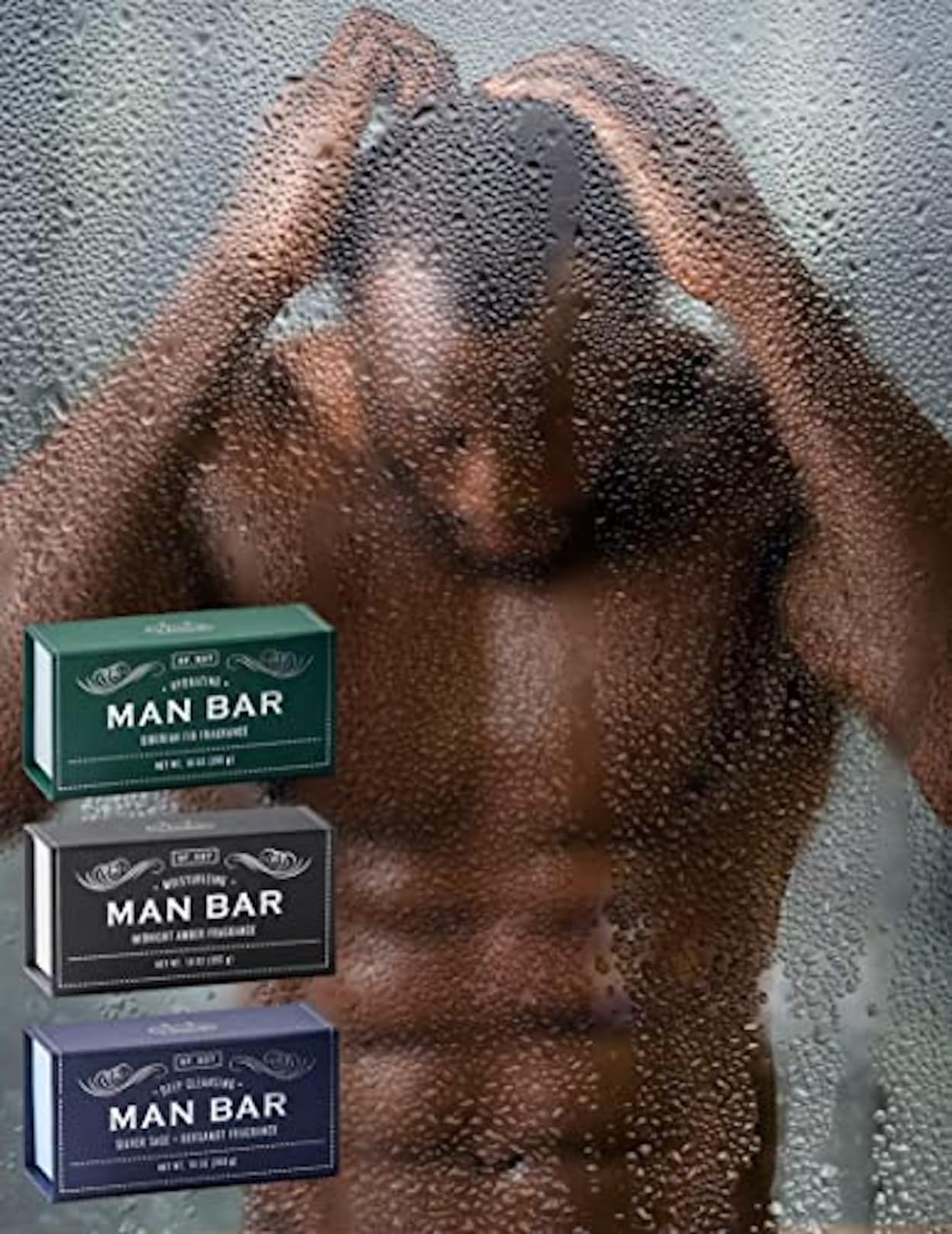 Man Bar 3-Piece Gift Set, 10 ounce (Siberian Fir, Midnight Amber, Bergamot)