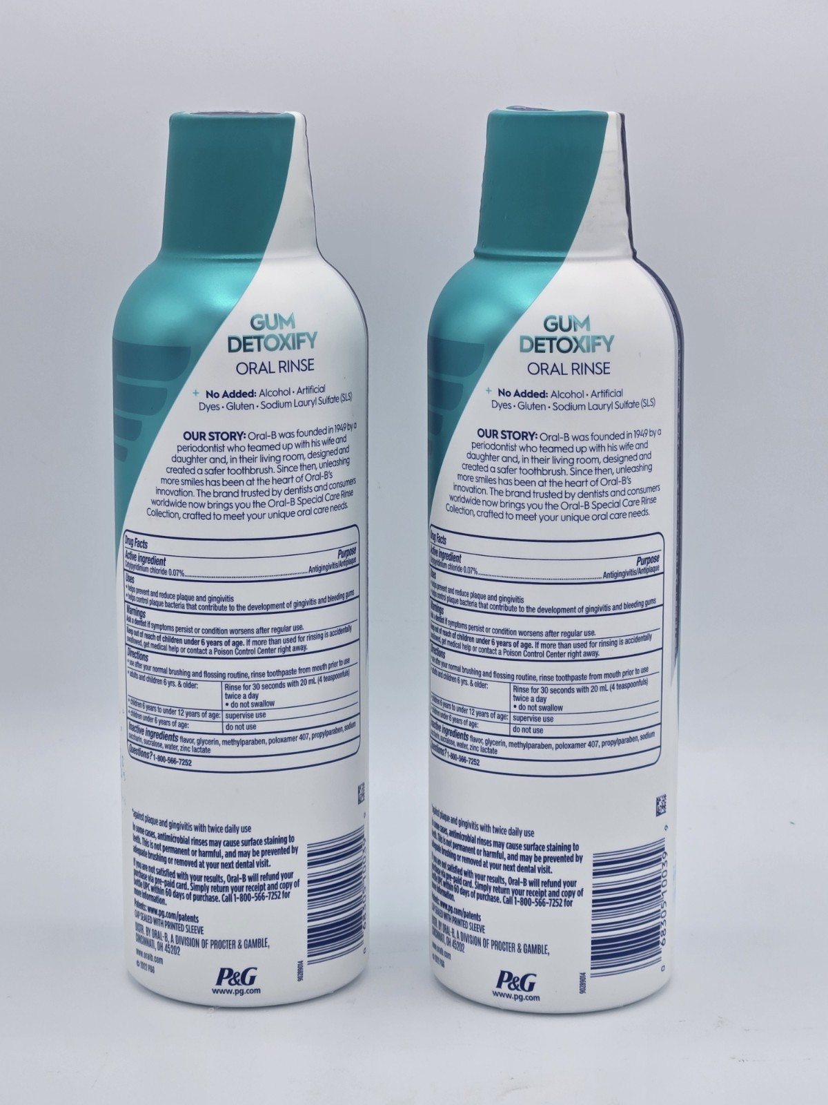 Oral-B Gum Detoxify Oral Rinse – Mild Mint – 2 Pack- 16 Fl Oz Each- Expires 7/27