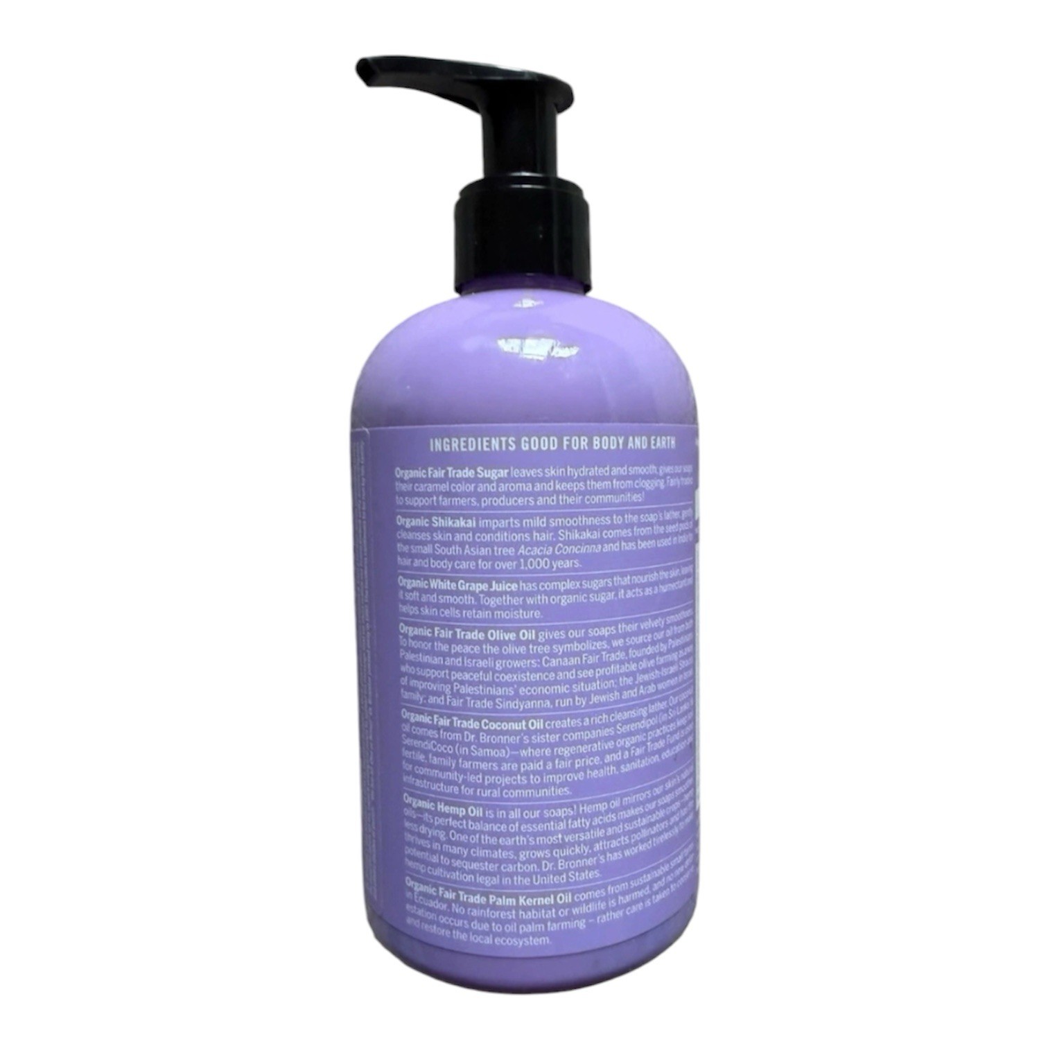 New Dr. Bronner’s 4-IN-1 Lavender Organic Sugar Soap 12 Fl Oz.