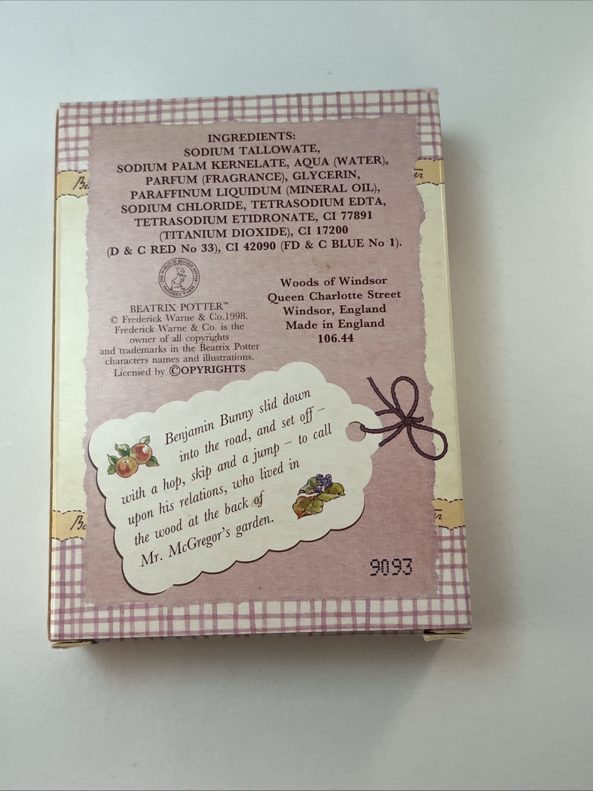 Woods of Windsor Beatrix Potter Novelty Soaps Tiggy-Winkle Peter Rabbit SET-4