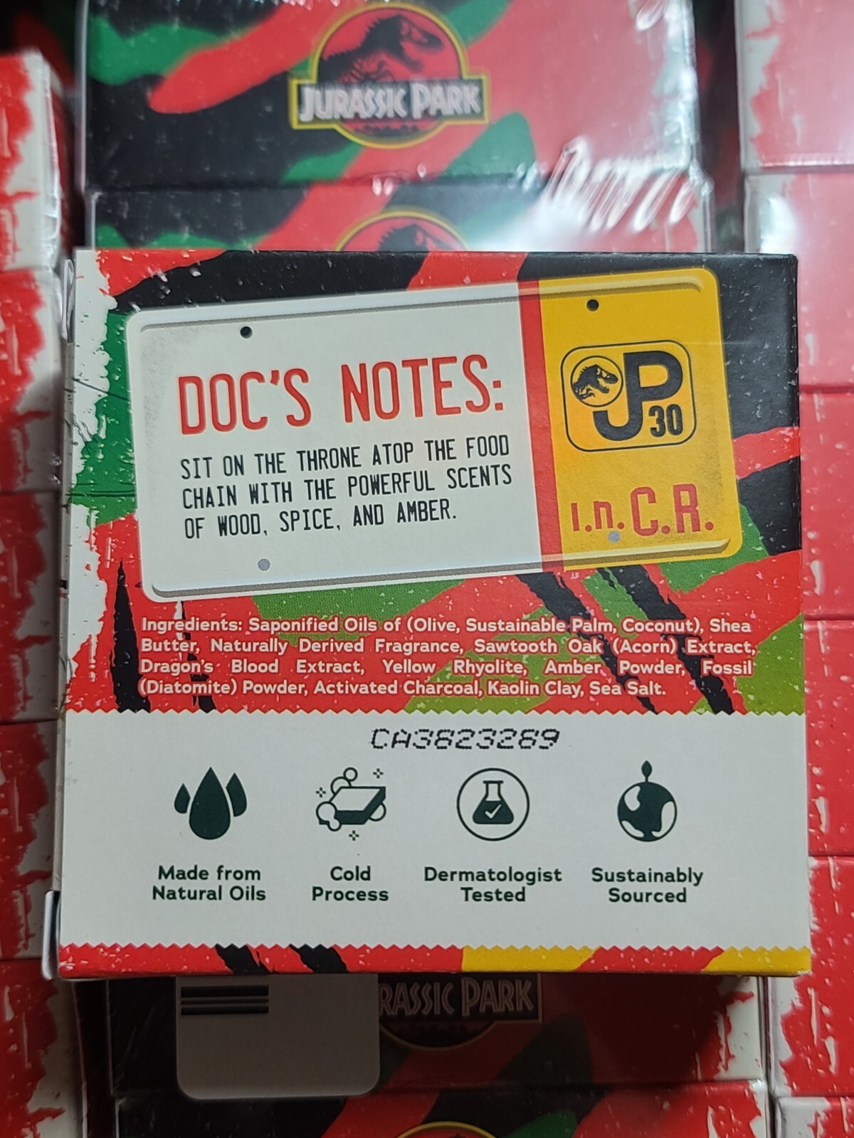 Dr. Squatch Soap King Of The Briccs Jurassic Park LIMITED EDITION Heavy Grit Bar