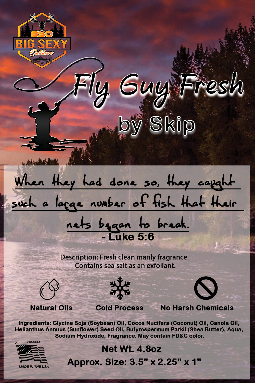 Fly Guy Fresh, Cool Springs Scrub, All Natural soap bar, made in the USA