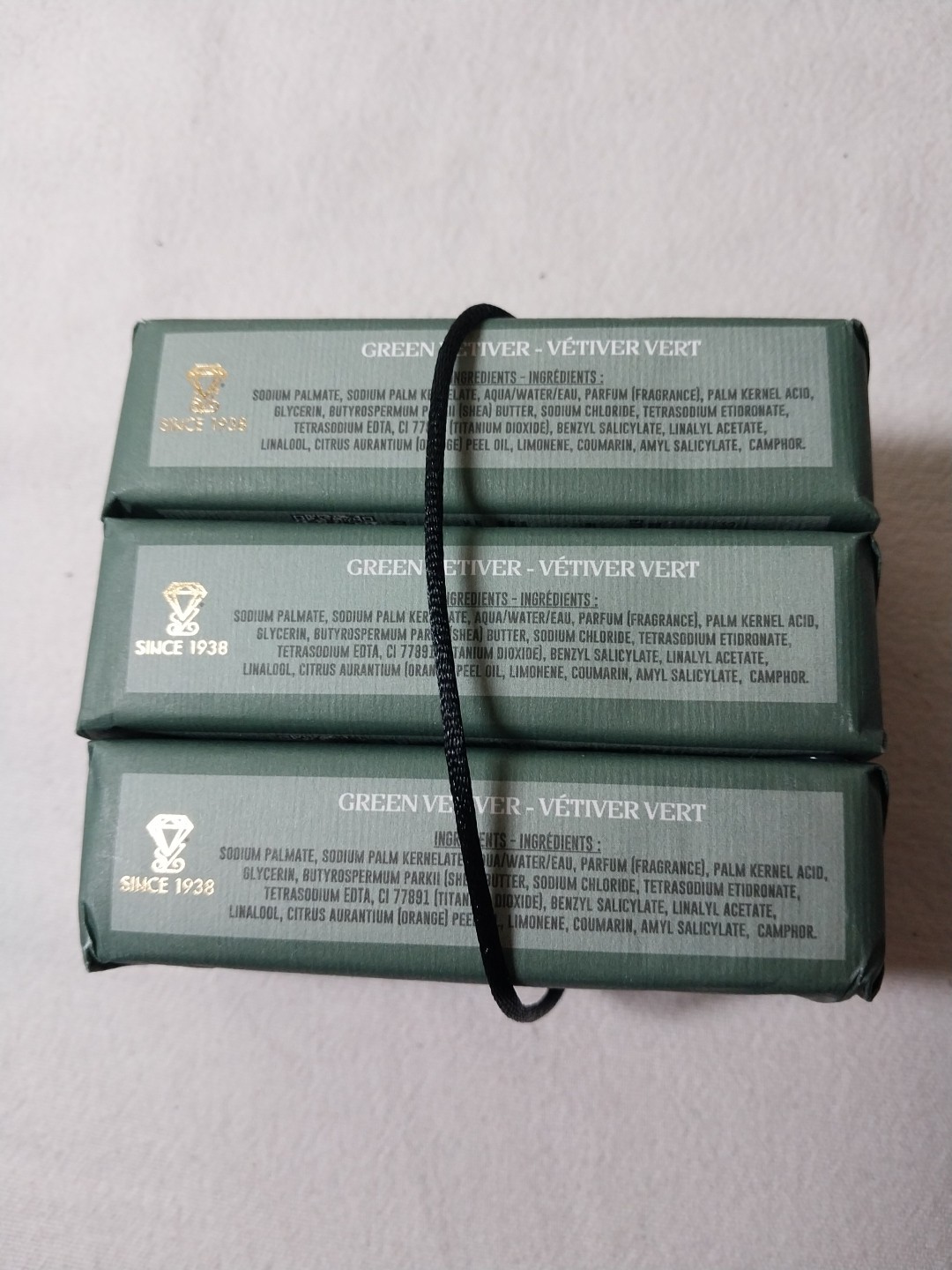 Zeni 3-Pack Green Vetiver Triple Milled Soap 5.3 Oz Made In Italy Fine Soap Gift