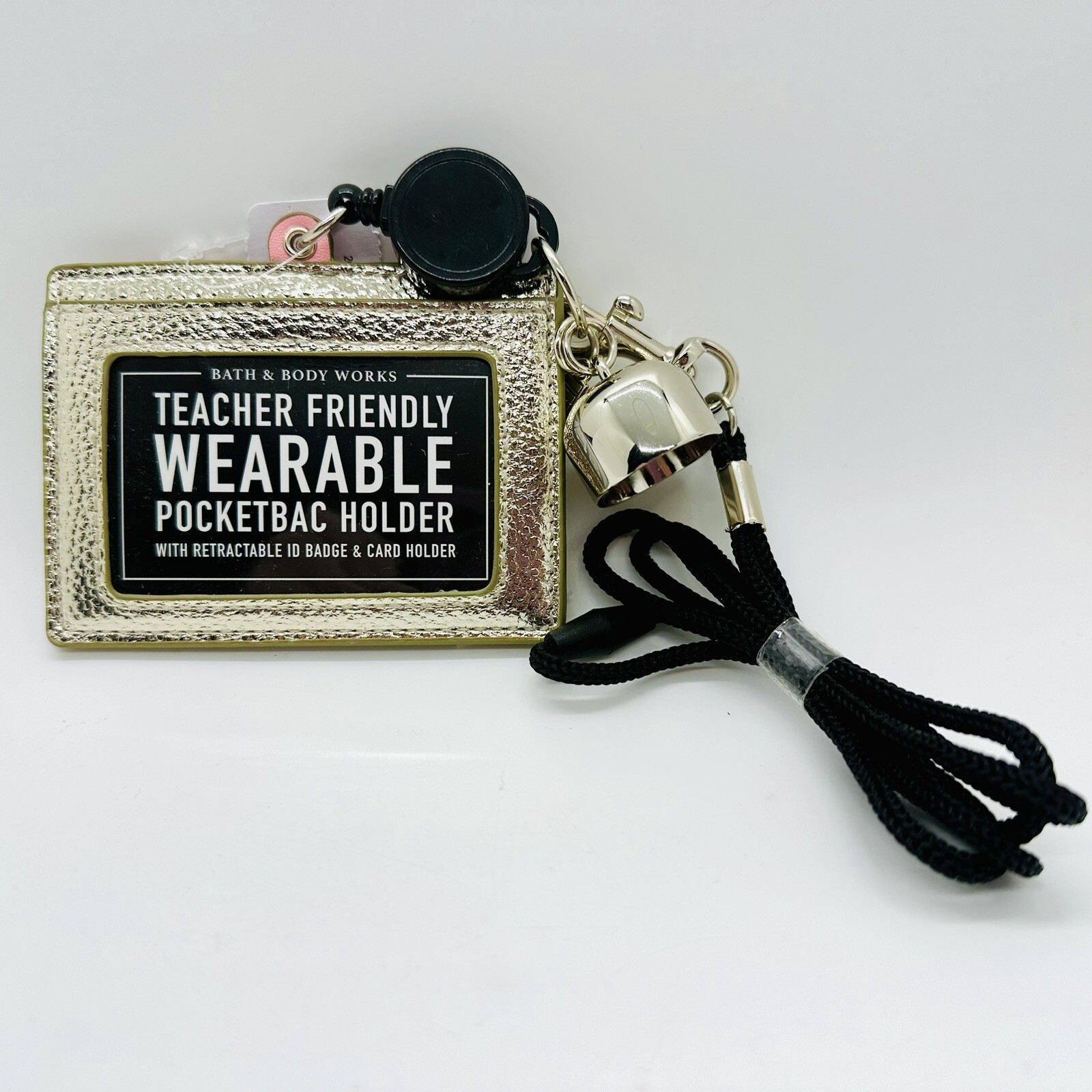 NEW! BATH & BODY WORKS TEACHER FRIENDLY WEARABLE POCKETBAC HAND SANITIZER HOLDER