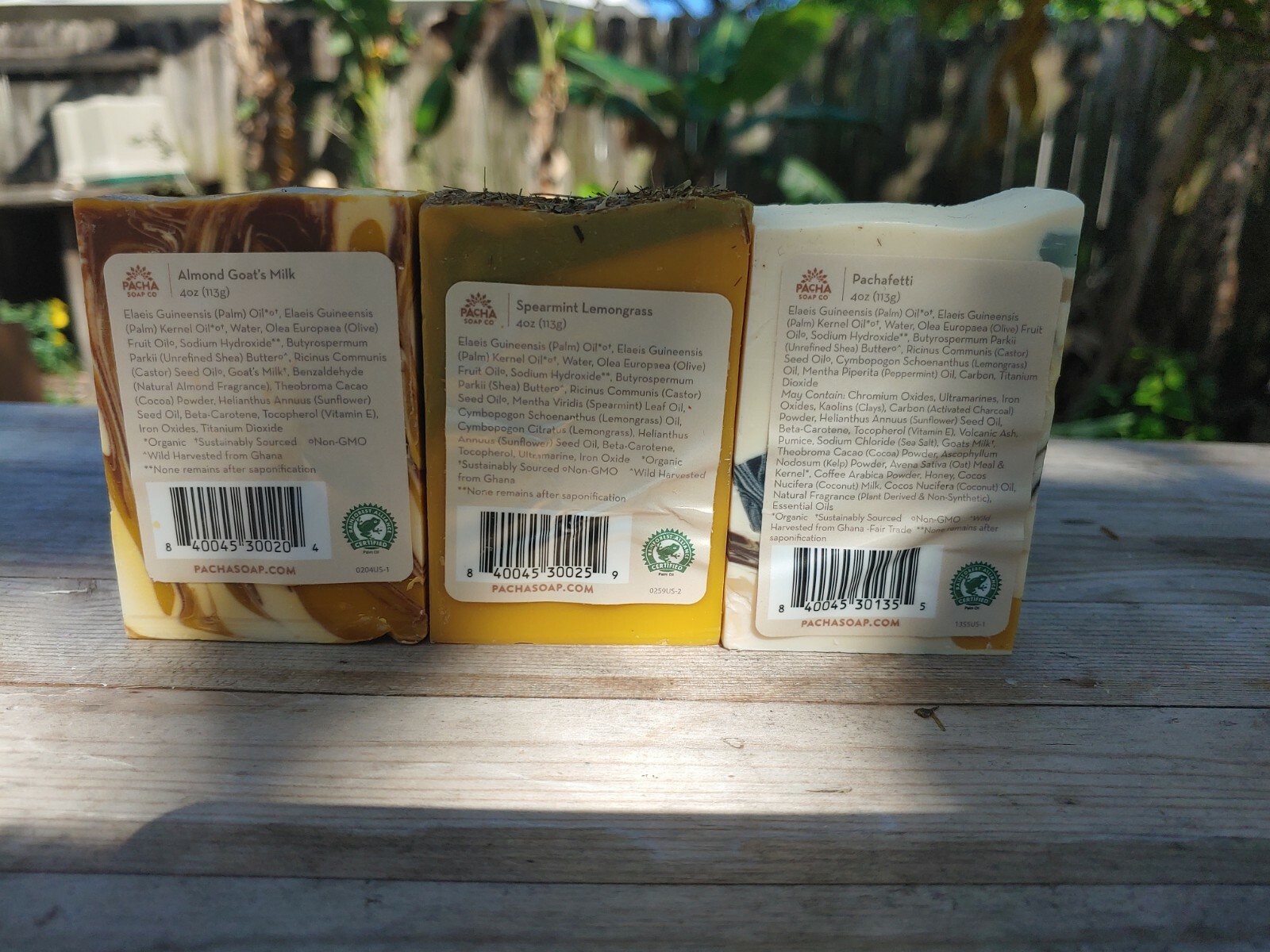 Lot Of 5- Pacha Soap, Almond Goat Milk, Salt & Kemp , French Lavender, lemongras