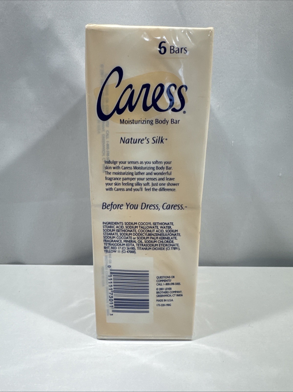 Vtg Caress Moisturizing Body Bar Nature’s Silk Soap Unilever 2001 4.75oz 6 Bars