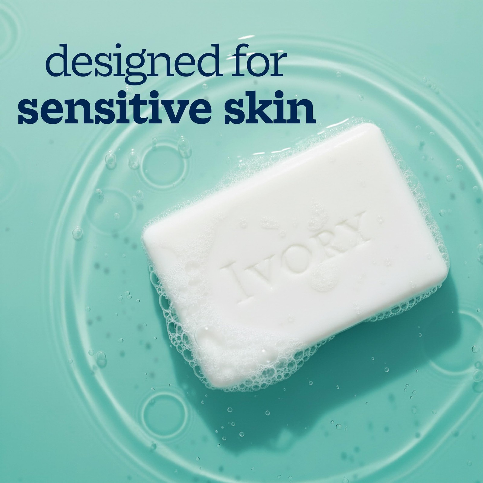 Ivory Sensitive Bar Soap 10 Count Fragrance Free Plant-Based Cleanser