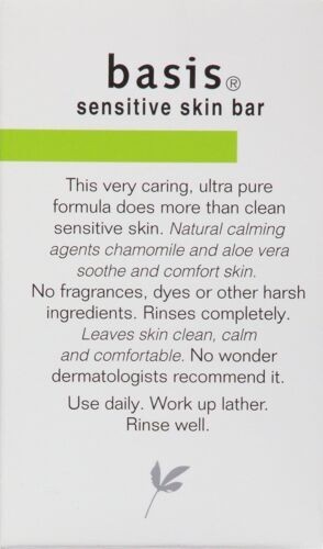 Basis Sensitive Skin Bar Cleans & Soothes Gentle Calming Chamomile 4 oz 12 Pack