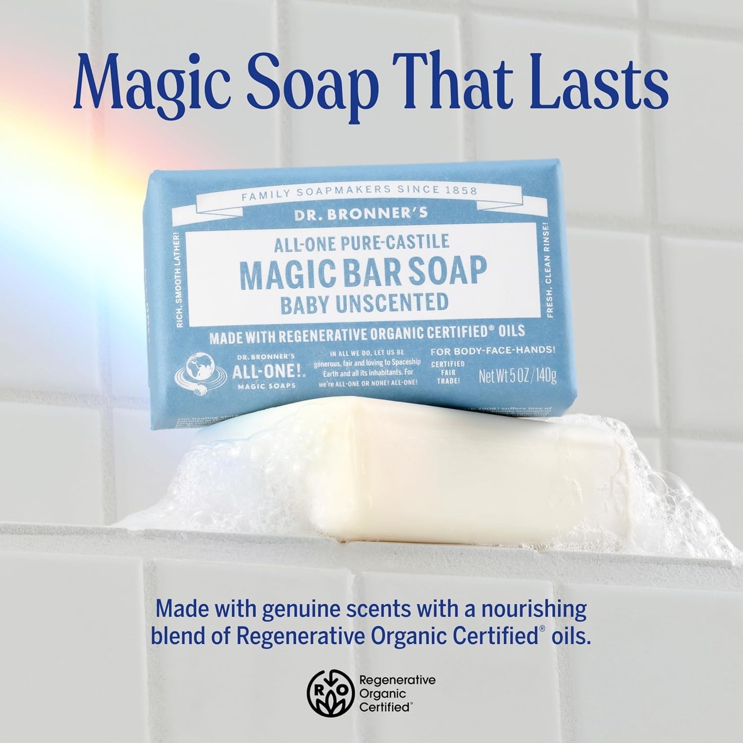Castile Baby Soap Unscented Organic Hemp Body Face Hair 2 Pack