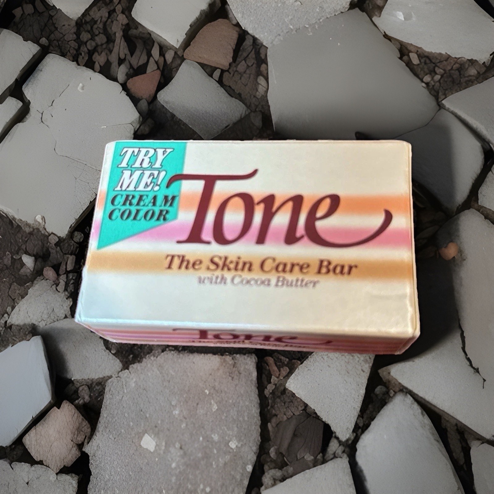 Vintage Tone Cream Skin Care Bar Soap Cocoa Butter 2 Oz New In Box Cream Color