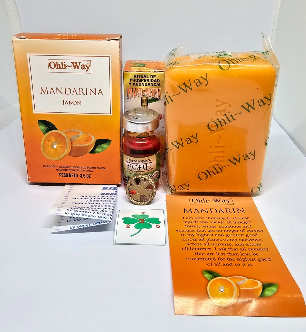MANDARINA JABON Y EXTRACTO ATRAE BUENA SUERTE FORTUNA DINERO PROSPERIDAD