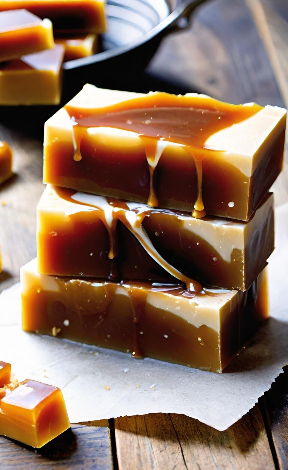 Caramel Handmade Organic Soap Bar Natural Oil Wonderful Scent Premium Body Spa