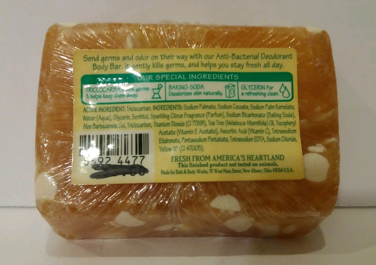 Vintage Bath & Body Works Sparkling Citrus Deodorant Bar Soap 4.5 oz Sealed New